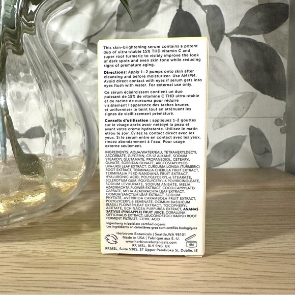 Herbivore Nova 15% Vitamin C + Turmeric Brightening Serum - Picture 4 of 5